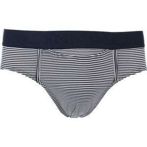 HOM Simon mini briefs HO1 (1-pack) - herenslip met horizontale gulp - donkerblauw gestreept - Maat: L