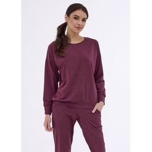 Cornette Dames Pyjama Huispak Winter Lange Mouw Lange Broek Gabi Bordeaux 800/406 44 / XXL