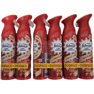 febreze Luchtverfrisser Spray 3 x Duo Pack (2x185 ml) - Appel-Kaneel - 3x(2x185ml)