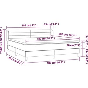 vidaXL Boxspring met matras fluweel zwart 180x200 cm