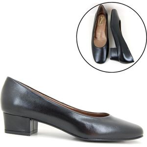 Stravers - Pumps met Lage Hak Maat 43 Zwarte Leren Kleine Maten Business Pumps Dames