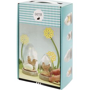 Stolpen met decoratie, h: 12+15,5 cm, 2 stuks