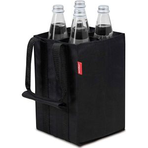 flessentas voor flessen, flessentas, draagtas met scheidingswanden voor flessen, zwart