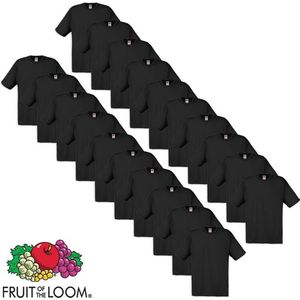 Fruit of the Loom Origineel T-shirt katoen zwart 20 stuks S