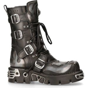 New Rock Laarzen -41 Shoes- M-107-S2 Zwart/Grijs