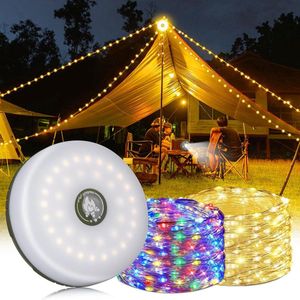 Tent verlichting Oplaadbare 2-in-1 lichtketting 10 m camping draagbaar waterdicht led-lichtketting 8 verlichtingsmodi binnenplaats tent