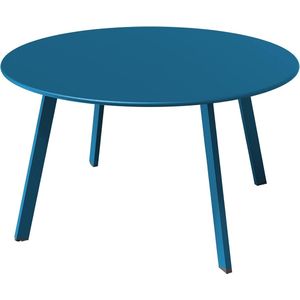 Salontafel, bijzettafel, balkontafel, premium staal, eenvoudige montage, buitentafel voor buiten, binnen, woonkamer, kantoor (blauw)