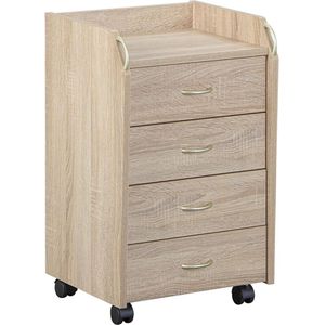 Dailysuppliess Dressoirs Kasten - Ladekast - Buffetkast Industrieel - Hout - 40x35x65cm - Sonoma Eik