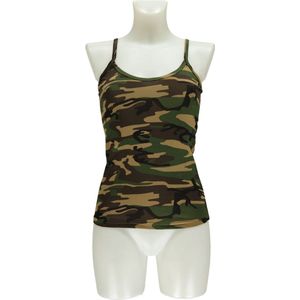 Apollo - Spaghetti top dames - Camouflage design - Maat L/XL - Topjes dames - Carnavalskleding dames - Singlet dames carnval