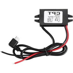 Spanningsomzetter Step-down-module 12V Naar 5V 3A Micro-USB-converter met LED-display voor Auto-smartphone Radio