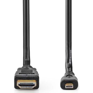 High Speed ​​HDMI-Kabel met Ethernet - HDMI Connector - HDMI Micro-Connector - 4K@30Hz - 10.2 Gbps - 2.00 m - Rond - PVC - Zwart - Envelop