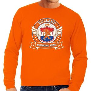 Oranje Holland drinking team sweater / sweater oranje heren -  Nederland supporter kleding M