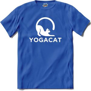 Yoga Cat | Katten - Kat - Cats - T-Shirt - Unisex - Royal Blue - Maat M