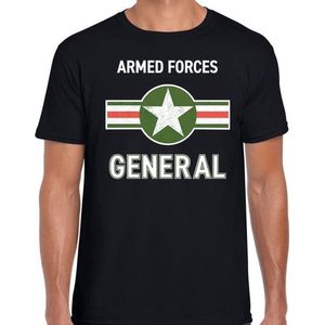 Militair / Armed forces verkleed t-shirt zwart voor heren - generaal / soldaat  carnaval / feest shirt kleding / kostuum XXL