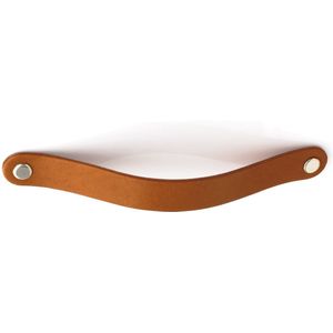Meubelgreep van leer 160 mm, cognac, Black Tree, meubelgrepen + schroeven