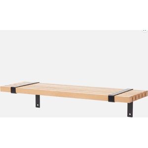 Luxe houten wandplank - 50 x 15,5 cm - Lichtbruin