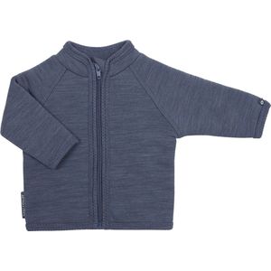 Smallstuff Merinowol - Wollen vest jasje met rits - Denim Blauw gemeleerd Wol - 56/62, 68/74 en 80/86 - Deens Design