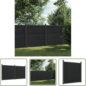 The Living Store Schuttingpaneel 353x186 cm HKC grijs - Privacy Scherm - Tuin Hekken - Houten Schutting - Kunststof Schutting - Wpc Schutting