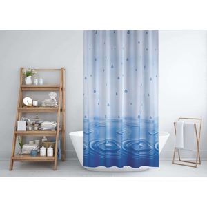 Casabueno Douchegordijn Extra Breed - 240x200 cm - Waterdicht - Sneldrogend - Anti Schimmel - Wasbaar - Blauw