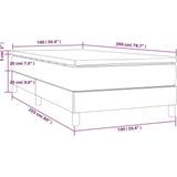 VidaXL Boxspring met Matras - Stof Donkerbruin - 100x200 cm