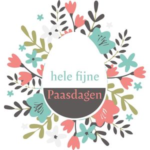 Pasen - Raamsticker - Paasembleem - Fijne Paasdagen - 2 stuks - 35 cm - Tekst binnenzijde