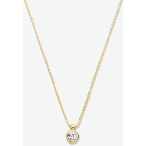 YO&NO - Ketting - Goud - Venetiaans - Hanger zirkonia - 0.6mm - 45cm - Sieraden vrouw - 14k - 585 goud