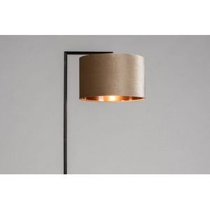 Lumidora Vloerlamp 31086 - BRED - E27 - Zwart - Roodkoper - Taupe - Metaal