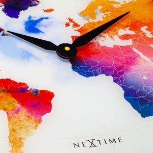 Wandklok NeXtime Colorful � glas multicolor