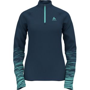 Odlo Sesvenna Graphic Fleece Met Halve Rits Blauw XS Vrouw