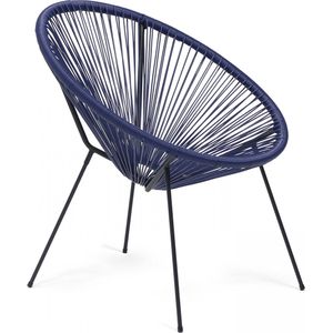 Oviala - Blauwe geweven kunsthars fauteuil