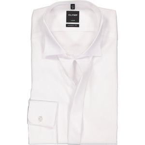 OLYMP Luxor modern fit overhemd - smoking overhemd - mouwlengte 7 - wit met wing kraag - Strijkvrij - Boordmaat: 42