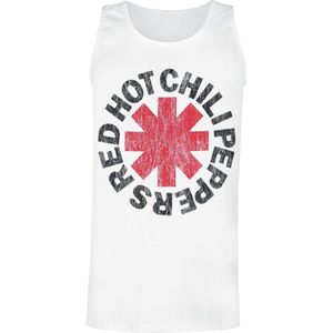 Red Hot Chili Peppers Distressed Logo Tanktop wit L Katoen -