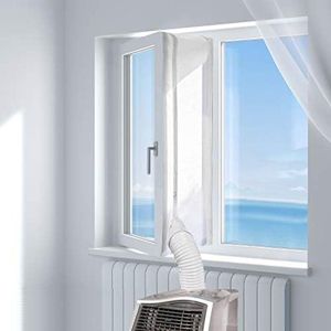 Raamafdichting voor Mobiele Airconditioners, Airconditioners, Wasdrogers, Afzuigluchtdrogers - Heteluchtstop voor Bevestiging aan Ramen, Dakramen, Openslaande Ramen (400cm)