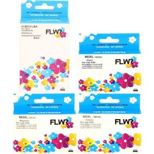 FLWR - Inktcartridge / 903XL / 4-pack Zwart & Kleur - Geschikt voor HP