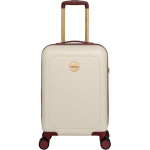 MŌSZ Koffer handbagage / Trolley / Reiskoffer / Koffers - 55 x 35 x 20 cm - Lauren- Wit / Beige (incl QR kofferlabel)