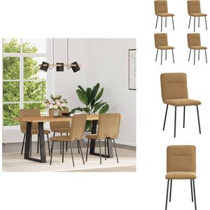 vidaXL Eetkamerstoel - Eetkamerstoelen - Dinerstoel - Stoel - Eetkamerstoelen draaibaar 4 st fluweel bruin