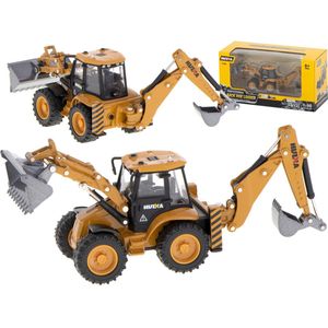 Graafmachine lader bulldozer met bak Die-Cast metalen model H-toys 1704 1:50