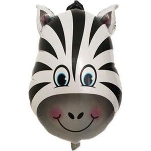Zebra ballon - 92x62cm - XL - Ballonnen - Versiering - Thema feest - Verjaardag - jungle - Dieren - Jungle versiering - Folie Ballon - Helium ballon