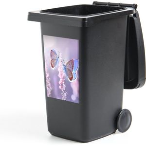 Container sticker Vlinder - Lavendel - Bloemen - Paars - 40x60 cm - Kliko sticker
