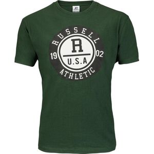 Russell Athletic - Men SS Crewneck Tee - Heren shirt - S - Groen