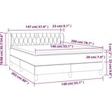 vidaXL - Boxspring - met - matras - fluweel - donkergroen - 140x200 - cm