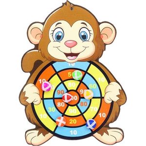 Dartbord Met Klittenband – Dartbord – Kinderen Darten – Cartoon Dartbord – Educatief Speelgoed – Aap Dartbord – Dartbord Met Ballen – Dartbord Klittenband Dier – Dartbord Met Puntentelling – Veilig Speelgoed Voor Kinderen