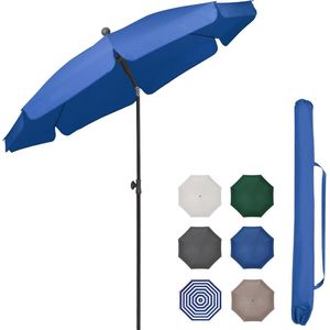 200 cm balkonparasol met grondhoes en beschermhoes, kantel- en hoogteverstelling, parasol voor balkon, tuin en terras, ronde zonwering UPF 50+