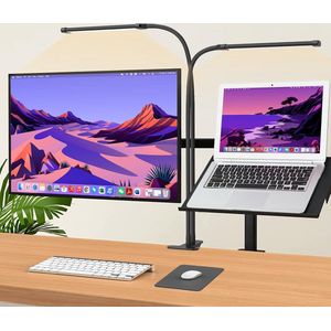 Monitor Lamp - Dimbare Bureau Lamp - Verstelbare Helderheid en Kleurtemperatuur - Modern Ontwerp - USB Aangedreven - Kantelbaar - Geschikt voor Werk en Studie
