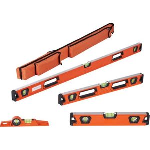 Waterpas PRO - 4 stuks - Sterke Magneten - Aluminium - Opbergtas