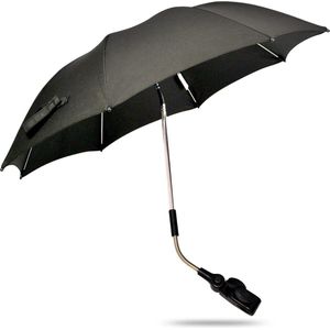 Parasol 50+ UV-bescherming 72cm met verstelbare klem en parapluhandvat voor kinderwagens, wandelwagens en buggy's, zwart 1.