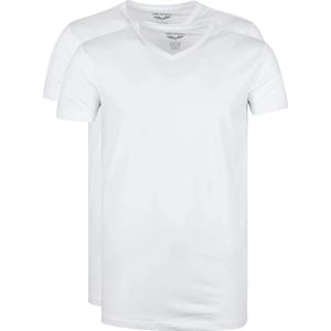PME Legend - Basic T-shirt 2-Pack V-Hals Wit - Heren - Maat 3XL - Slim-fit