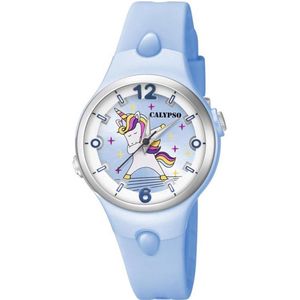 Calypso K5784/4 analoog unicorn horloge 34 mm 100 meter lichtblauw