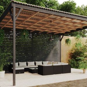 The Living Store Loungeset Poly Rattan - Zwart - Modulair Design - Hoogwaardig Materiaal - Comfortabele Kussens