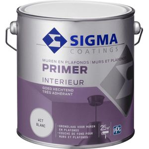 Sigma Interieur Muurverf Primer Mat - Betere Hechting - Geen Streepvorming - Wit - 2,5 Ltr